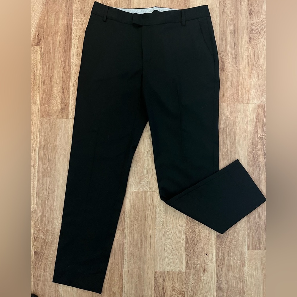 Band of Outsiders Black Straight Leg Trousers with small pant leg slit Size 2 - Picture 6 of 7